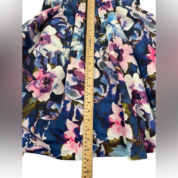 CUE Fit & Flare Floral Spring Dress Size 10 Knee Length Pockets Lined V Neck Zip - Picture 7 of 11